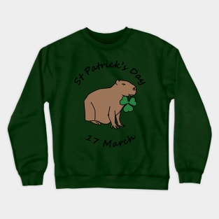 St Patricks Day 17 March Capybara Shamrock Crewneck Sweatshirt